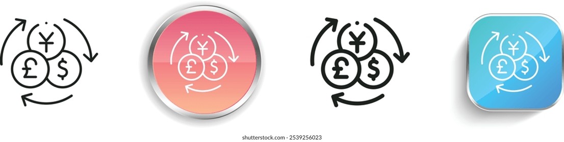 exchange icon. Thin Linear, Regular and Button Style Design Isolated On White Background