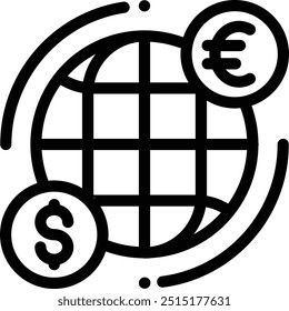 exchange icon. Thin Linear Style Design Isolated On White Background
