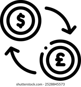 Austauschsymbol. Design mit dünnen linearen Stilen einzeln auf weißem Hintergrund