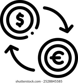 icono de intercambio. Diseño De Estilo Lineal Delgado Aislado Sobre Fondo Blanco