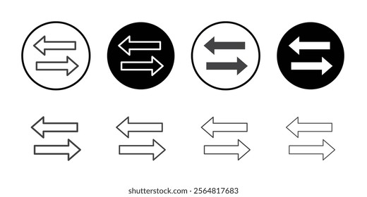 Exchange icon Thin outline art symbol