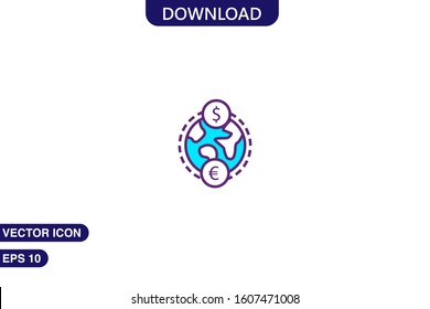 Exchange icon in trendy flat style isolated on white background vector illustration