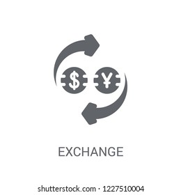 Exchange icon. Trendy Exchange logo concept on white background from Cryptocurrency economy and finance collection. Suitable for use on web apps, mobile apps and print media.