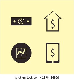 exchange icon. exchange vector icons set money cash, graph, dollar symbol phone and dollar