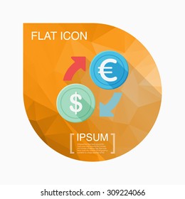 Exchange icon, vector illustration. Flat design style with long shadow,eps10