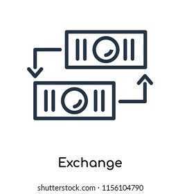 Exchange icon vector isolated on white background, Exchange transparent sign , thin symbols or lined elements in outline style