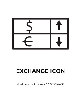 Exchange icon vector isolated on white background, Exchange transparent sign , linear symbol and stroke design elements in outline style