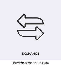 exchange icon vector. Linear style sign for mobile concept and web design. transfer symbol illustration. Pixel vector graphics - Vector.
