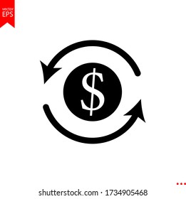 exchange icon vector, money, arrow