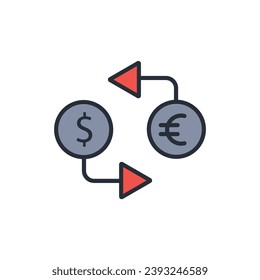 exchange icon. vector.Editable stroke.linear style sign for use web design,logo.Symbol illustration.