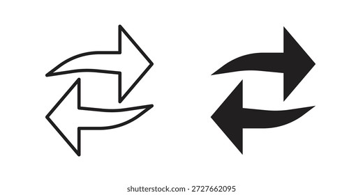 Sammlung von Exchange-Symbolen Dünne lineare und schwarze flache Symbole
