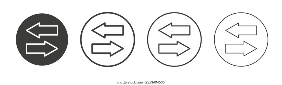 Exchange icons collection. vector set in black color