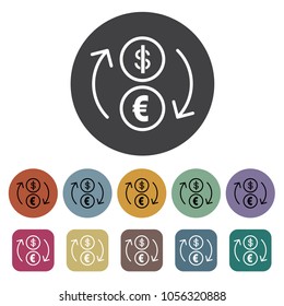Exchange icons set. Vector illustration.

