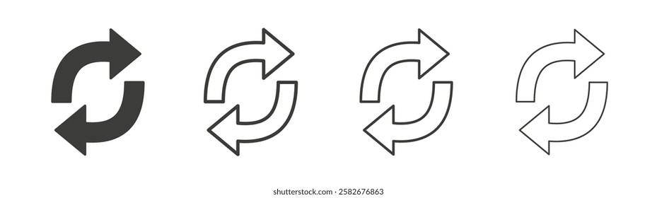 Exchange icons set vectors graphic designs