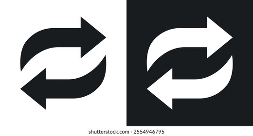 Exchange icons in solid black and white colors