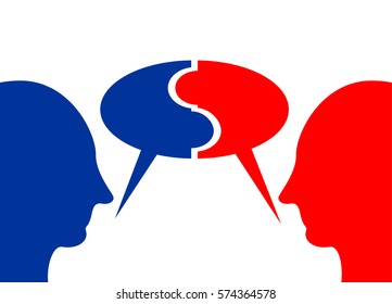 Exchange an idea. Discussion or communication concept. Brainstorming concept. 