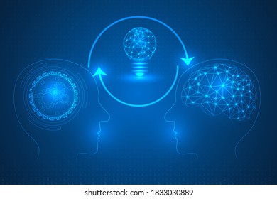 Exchange Idea Technology Abstract Background. Innovation Swap Ideas Futuristic Background.