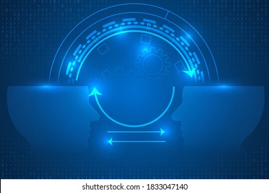 Exchange Idea Technology Abstract Background. Innovation Swap Ideas Futuristic Background.