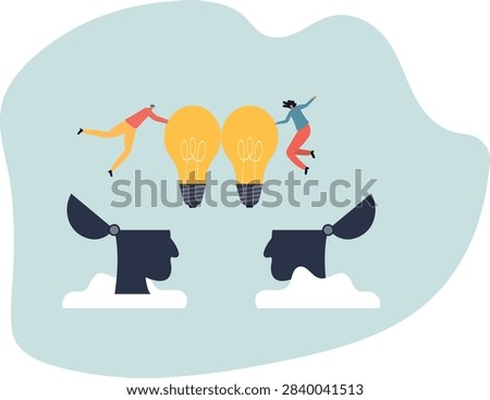 Exchange of ideas between employees. The concept of progressive work.life and employment of people.flat design.