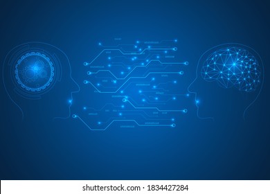 exchange ideas with electric lines technology abstract background.