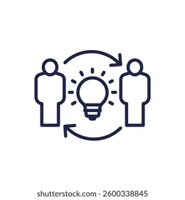 exchange of ideas icon in line design