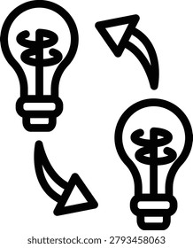 Exchange Ideas Line Icon and Vector
