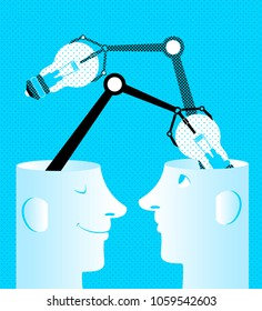 Exchange of ideas. Vector illustration