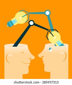 Exchange of ideas. Vector illustration