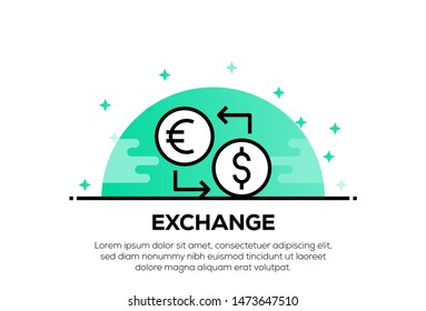 EXCHANGE AND ILLUSTRATION ICON CONCEPT