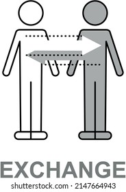 Exchange of information and resources. Transfer arrows outline icon. linear style sign for mobile concept and web design. Left right arrows simple line vector icon. Symbol, swap logo illustration