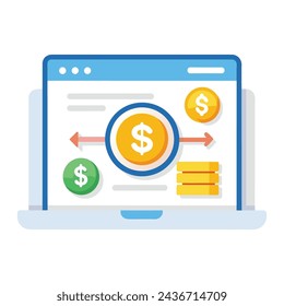 Exchange interface isolated flat vector illustration