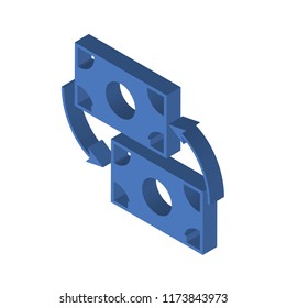 Exchange isometric left top view 3D icon