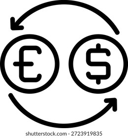 ícone de linha do exchange vetor de ilustração
