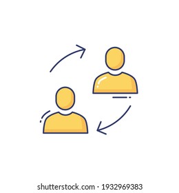 Exchange-Line-Symbol einzeln auf weißem Hintergrund