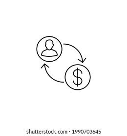 exchange Line Icon Isolated On White Background