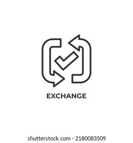 exchange line icon. linear style sign for mobile concept and web design. Outline vector icon. Symbol, logo illustration. Vector graphics