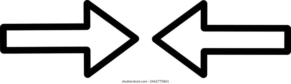 Exchange line icon, Opposite Arrows outline vector logo illustration, linear pictogram isolated on white icon design eps 10.
