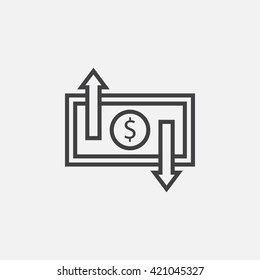 exchange line icon, outline vector logo illustration, linear pictogram isolated on white