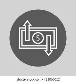 exchange line icon, outline vector logo illustration, linear pictogram isolated on white