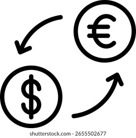 Exchange Line Icon Vector Design