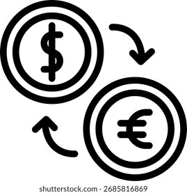 Diseño de Vector de ícono de línea de intercambio