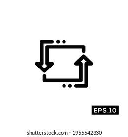 Exchange line icon vector. Exchange logo symbol vector illustration