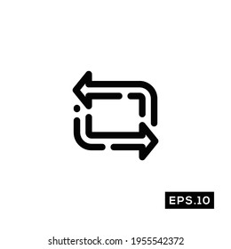 Exchange line icon vector. Exchange logo symbol vector illustration