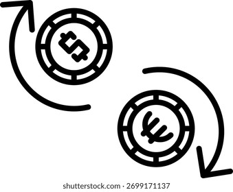 Diseño de ícono de Vector de línea de intercambio