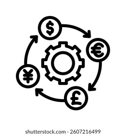 Exchange Line Vector Illustration On White Background.