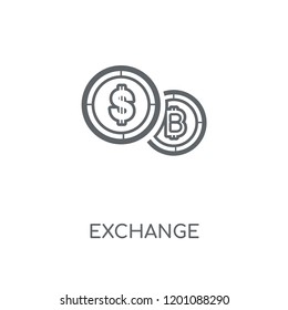 Exchange linear icon. Exchange concept stroke symbol design. Thin graphic elements vector illustration, outline pattern on a white background, eps 10.