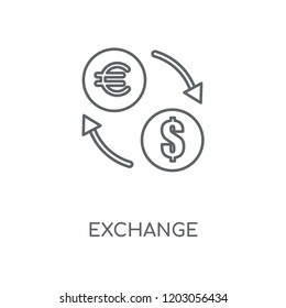 Exchange linear icon. Exchange concept stroke symbol design. Thin graphic elements vector illustration, outline pattern on a white background, eps 10.