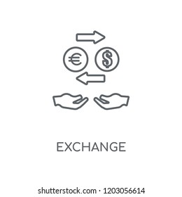 Exchange linear icon. Exchange concept stroke symbol design. Thin graphic elements vector illustration, outline pattern on a white background, eps 10.