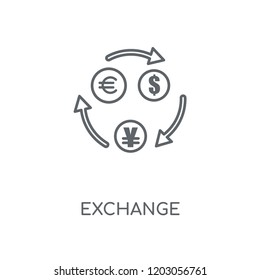 Exchange linear icon. Exchange concept stroke symbol design. Thin graphic elements vector illustration, outline pattern on a white background, eps 10.