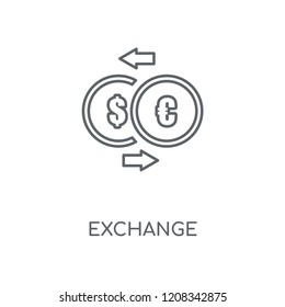 Exchange linear icon. Exchange concept stroke symbol design. Thin graphic elements vector illustration, outline pattern on a white background, eps 10.